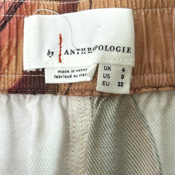 Anthropologie Women's Floral Wide-Leg Pants With Pockets & Lace-Up Detail Size 0 - Picture 5 of 9